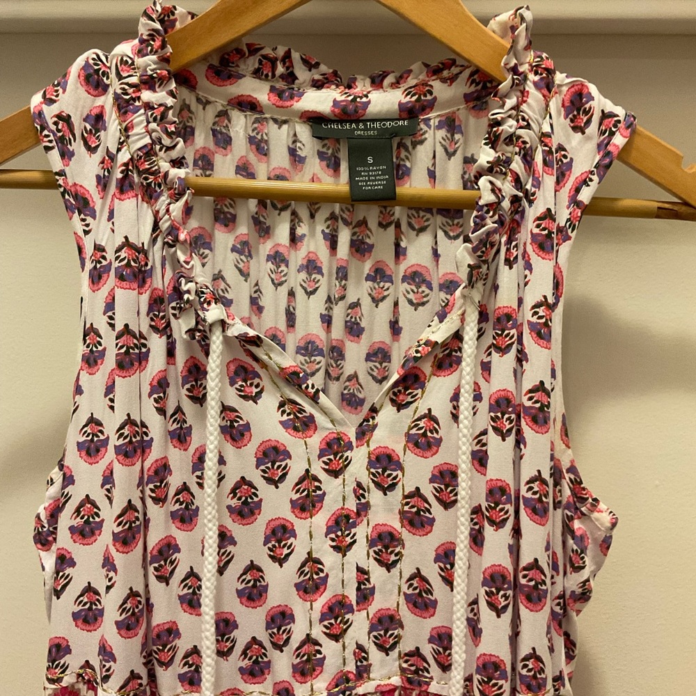 Pink Patterned Maxi Dress - Size S - Embrace Effortless Elegance!